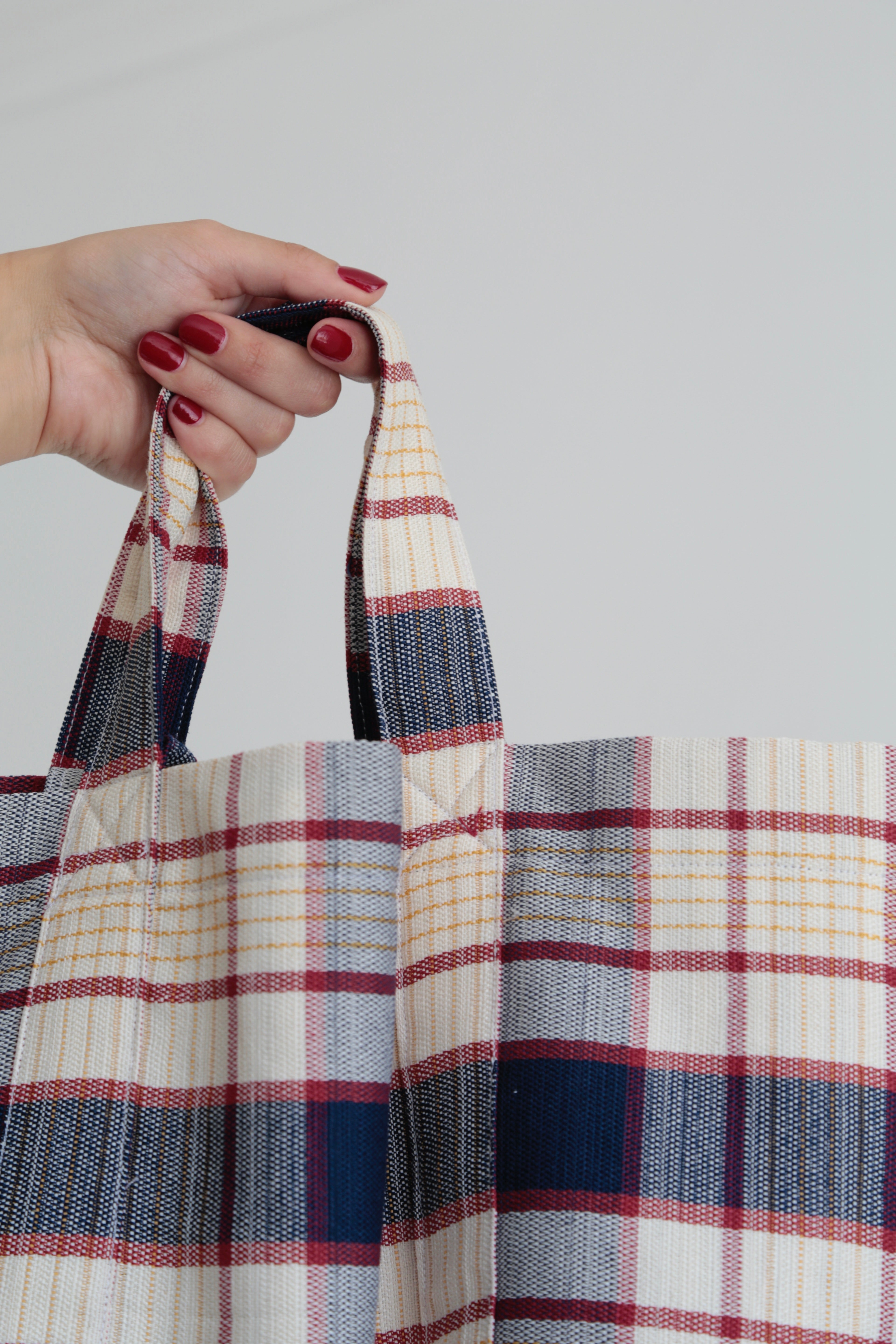 Blue Plaid Beach Bag
