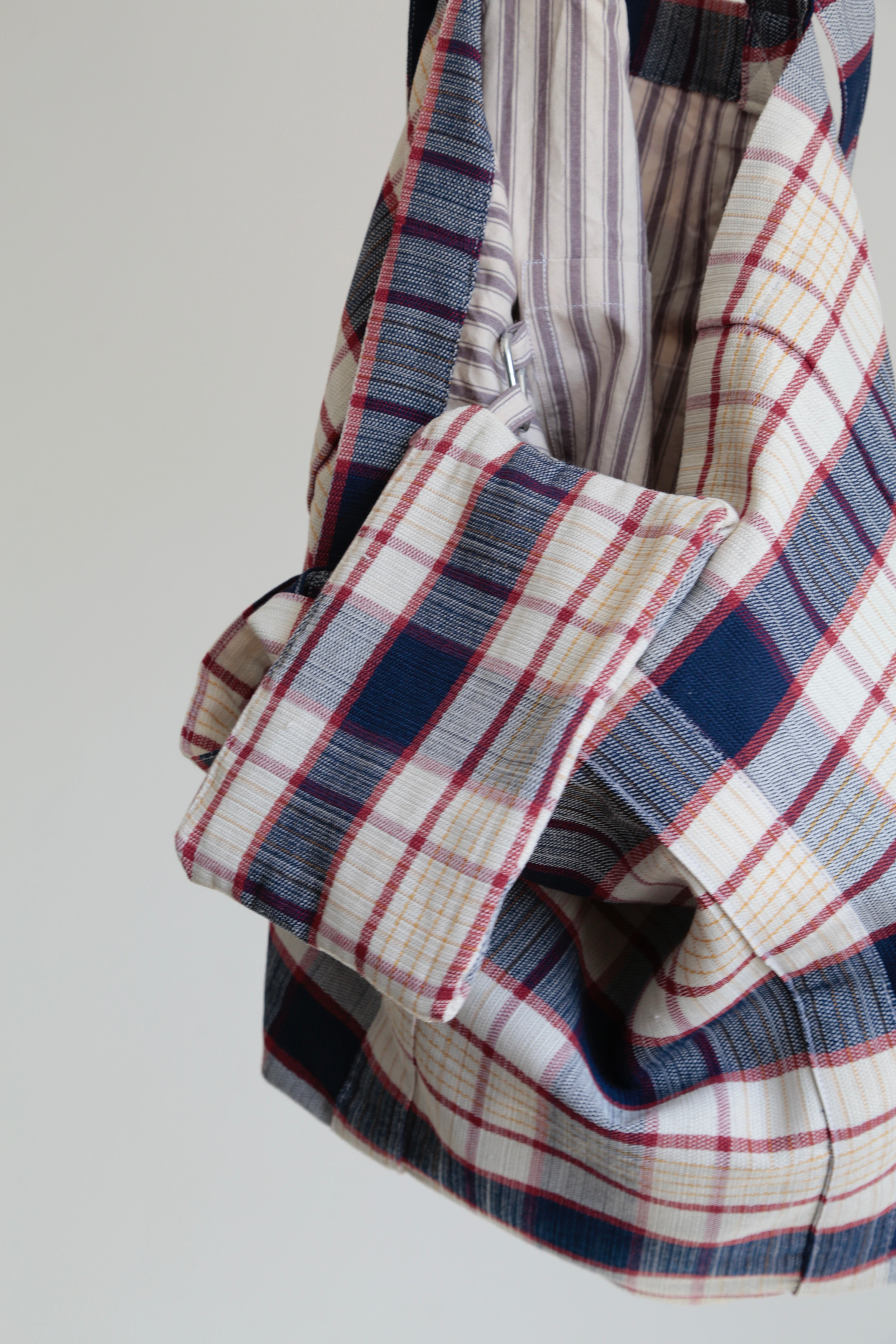 Blue Plaid Beach Bag